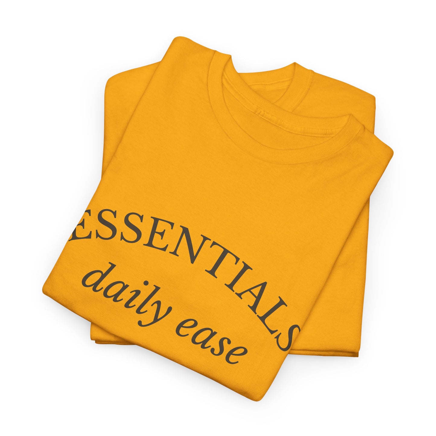 Essentials Embroidered Unisex Heavy Cotton Tee | Daily Ease Curved Text T-Shirt | Minimalist Everyday Shirt