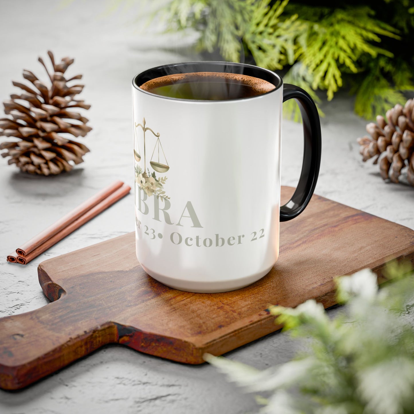 Libra Zodiac Mug - September 23 - October 22 Astrology Coffee Cup - Scales Zodiac Sign Mug - 15 oz.
