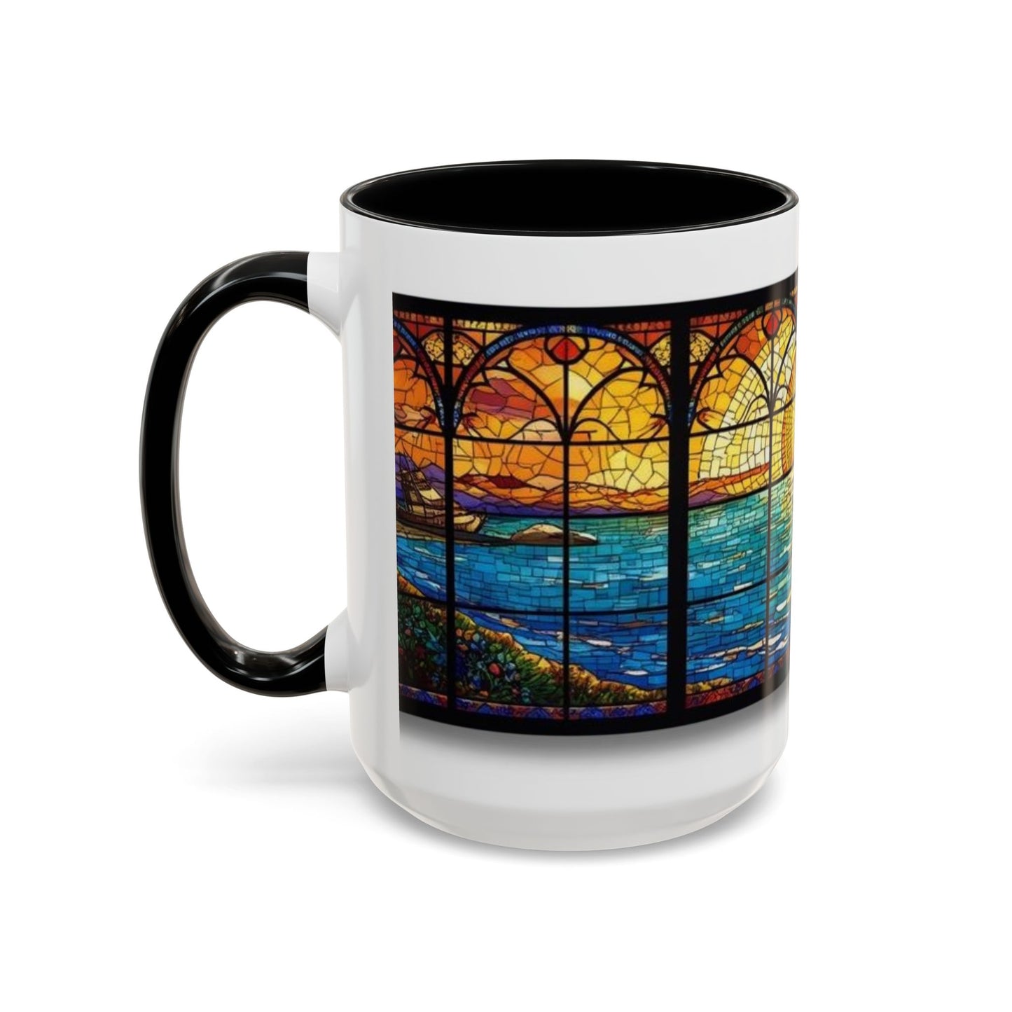Stained Glass Ocean Sunset Mug – 15oz