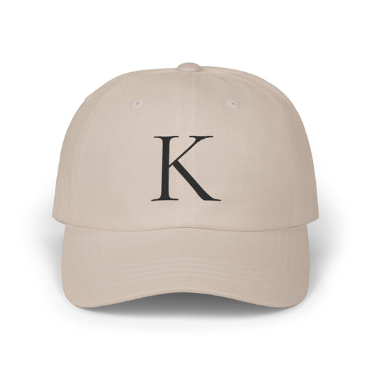 Wear My Story Embroidered Initial Hat - Letter K on the Classic Dad Cap