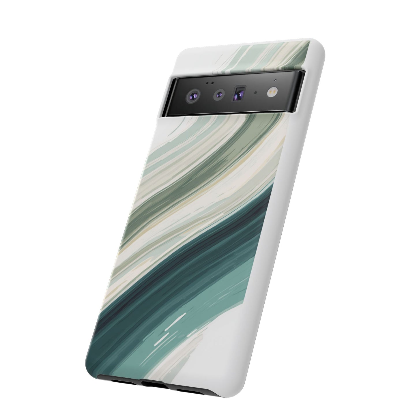 Sea Glass Drift Phone Case – Coastal Abstract Ocean Waves iPhone Case | Sage Green Minimalist Protective Cover