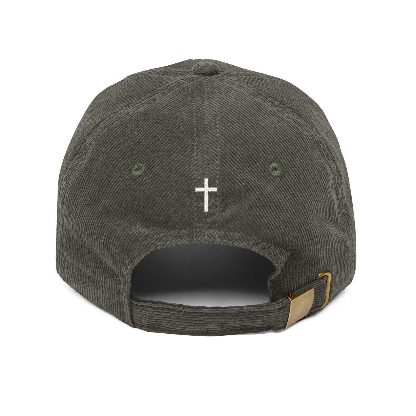 Look Up Embroidered Corduroy Cap-Faith Inspired Hat with Cross on back