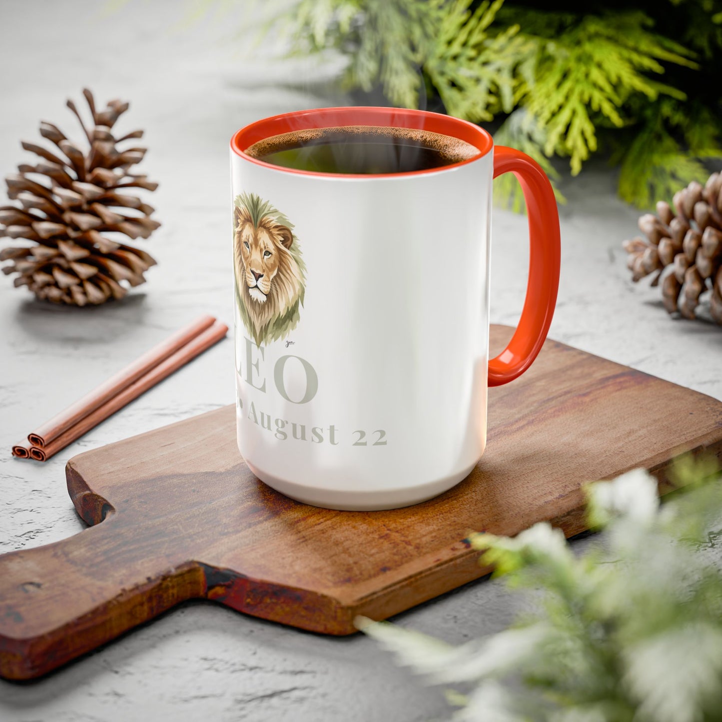 Leo Zodiac Mug - July 23 - August 22 Astrology Coffee Cup - Lion Zodiac Sign Mug - 15 oz.