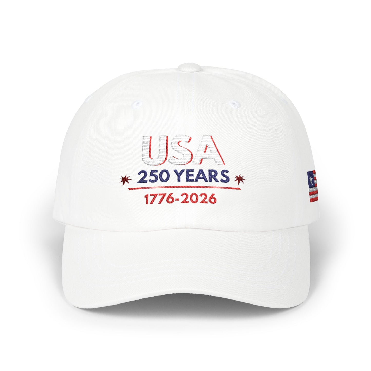USA 250 Years Embroidered Classic Dad Cap | 1776–2026 Patriotic Anniversary Hat