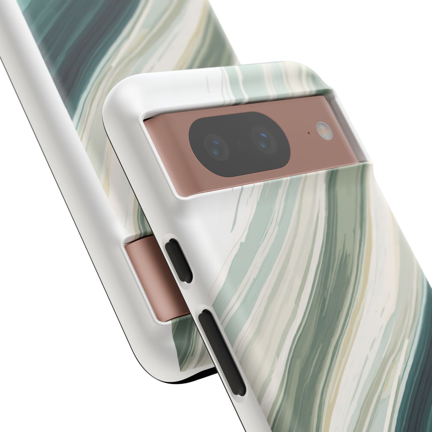 Sea Glass Drift Phone Case – Coastal Abstract Ocean Waves iPhone Case | Sage Green Minimalist Protective Cover