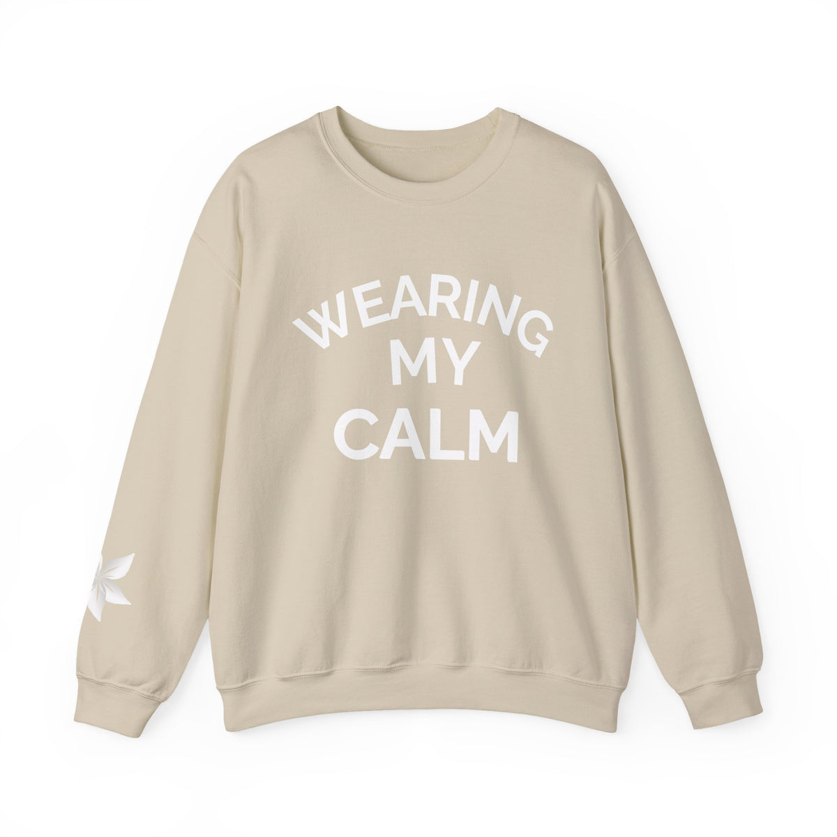 Wearing My Calm Crewneck Sweatshirt, Cozy Unisex Sweatshirt, Relaxed Fit Apparel, Gift for Mindfulness Lovers, Everyday Comfort Wear, [...]