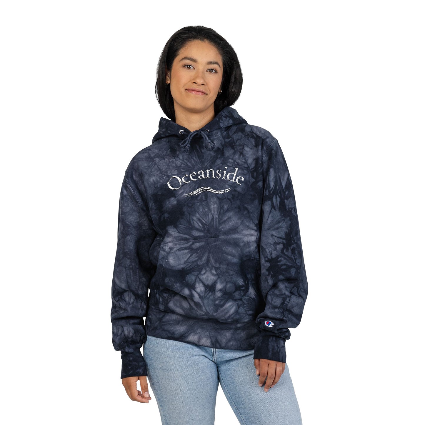Oceanside Embroidered Tie-Dye Hoodie