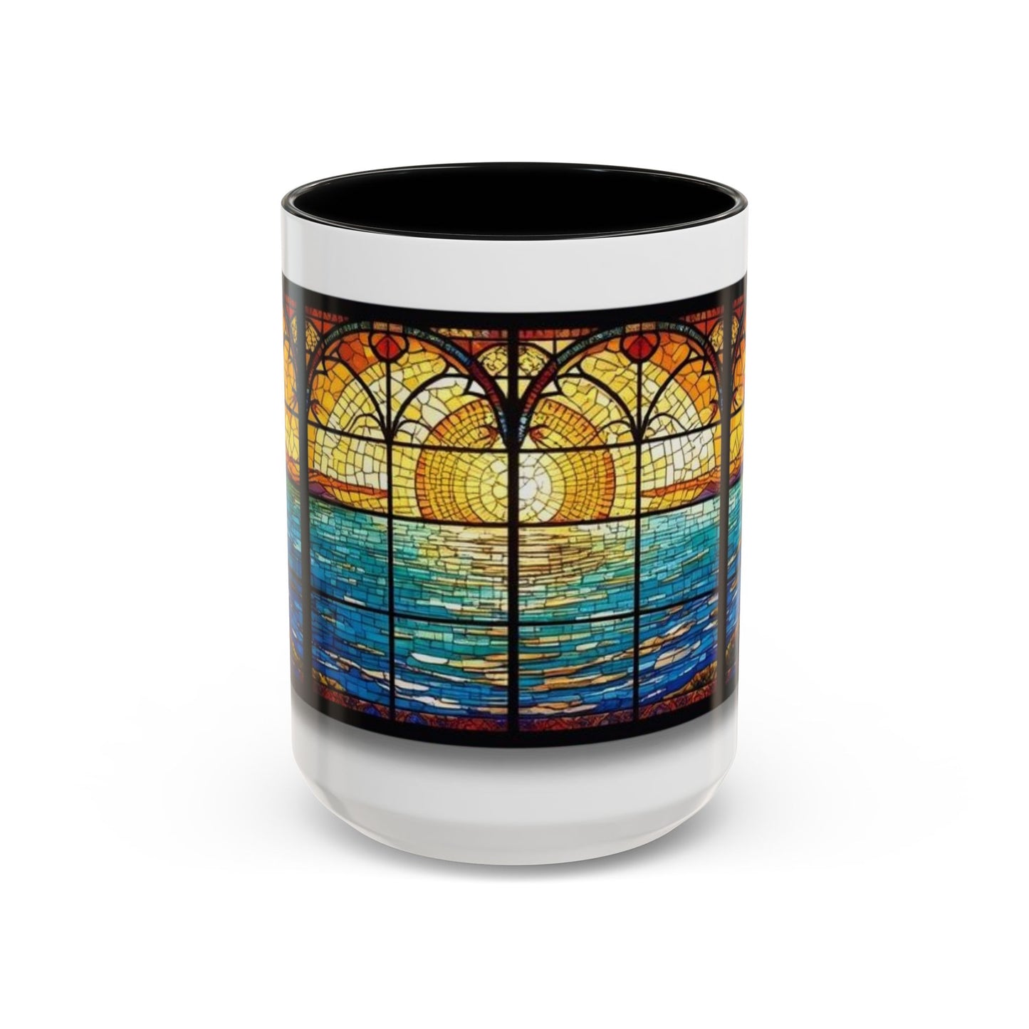 Stained Glass Ocean Sunset Mug – 15oz