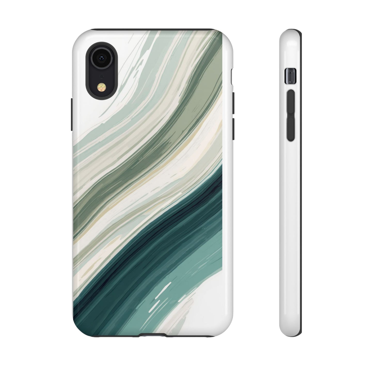 Sea Glass Drift Phone Case – Coastal Abstract Ocean Waves iPhone Case | Sage Green Minimalist Protective Cover