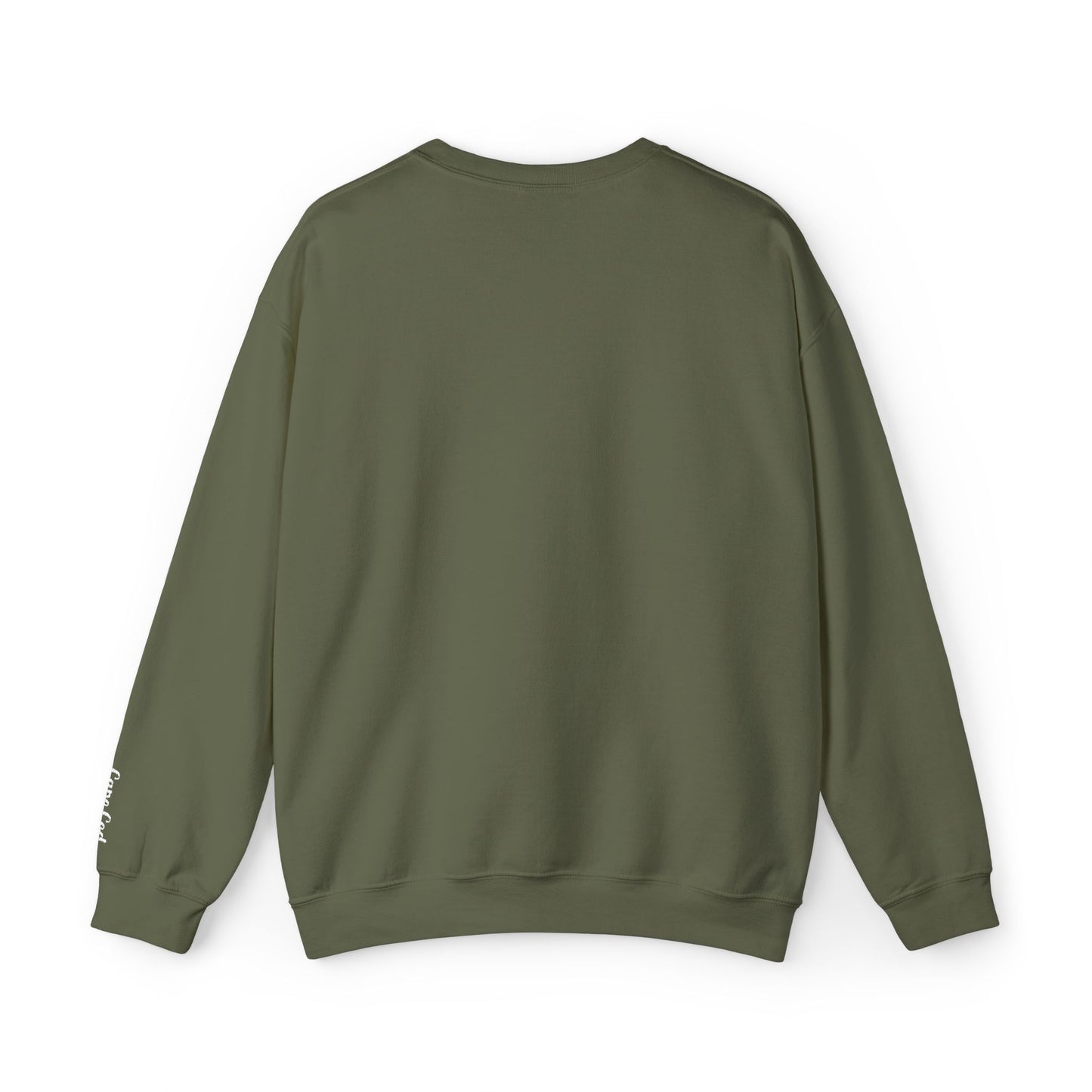 Personalize Embroidered crewneck Sweatshirt — Use your own words on front and left sleeve