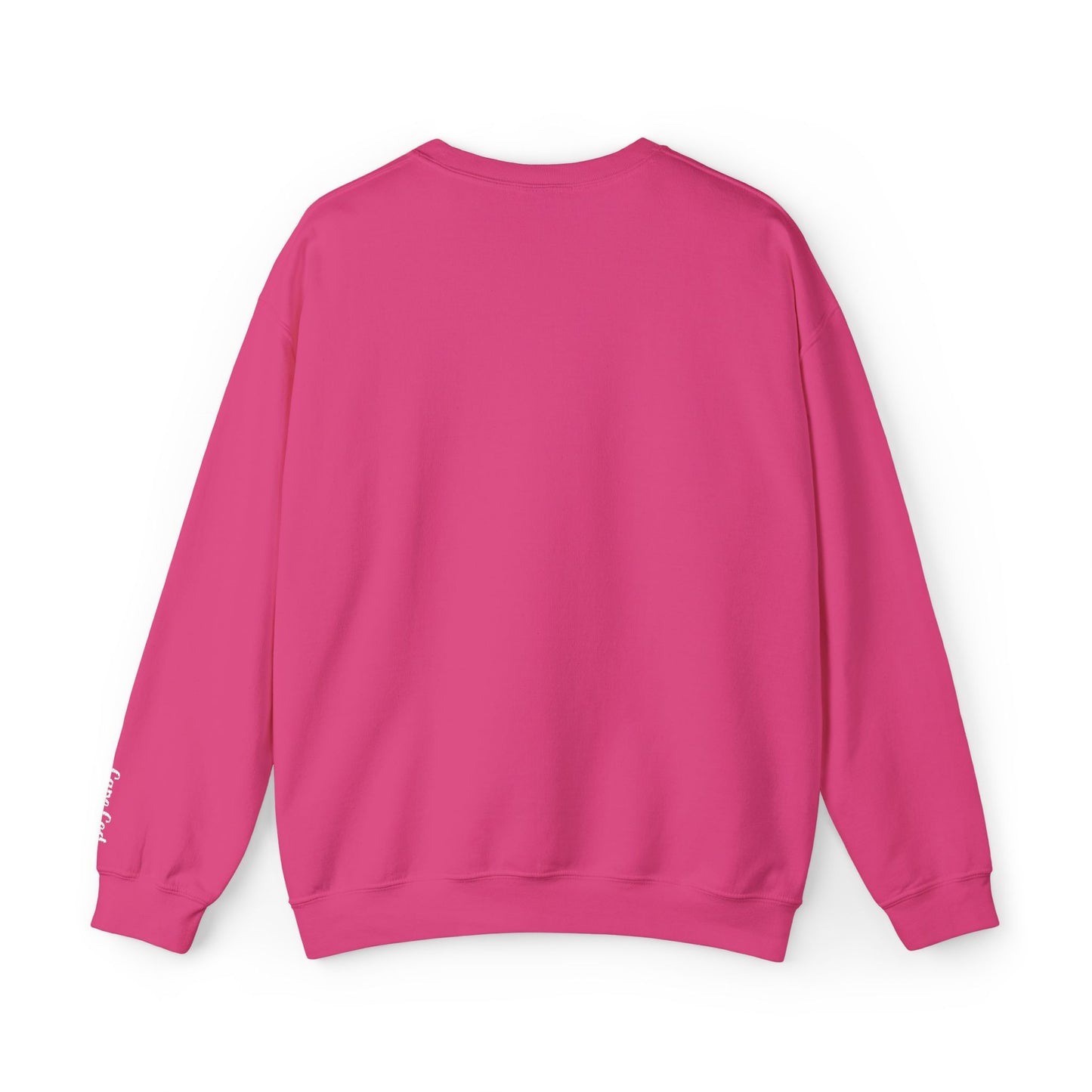 Personalize Embroidered crewneck Sweatshirt — Use your own words on front and left sleeve