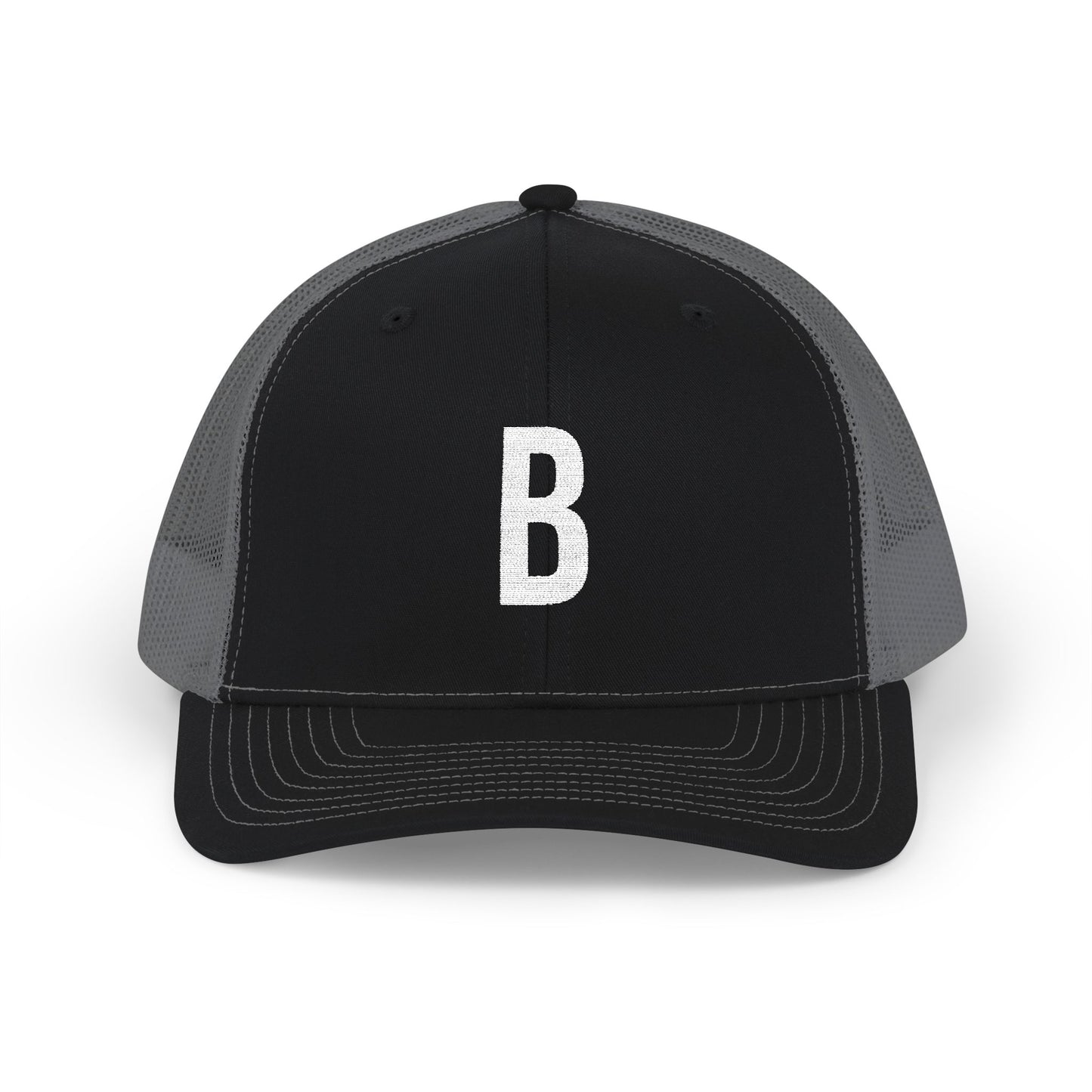 Boston (B) Embroidered Monogram Snapback Trucker Cap - Heritage Places Collection