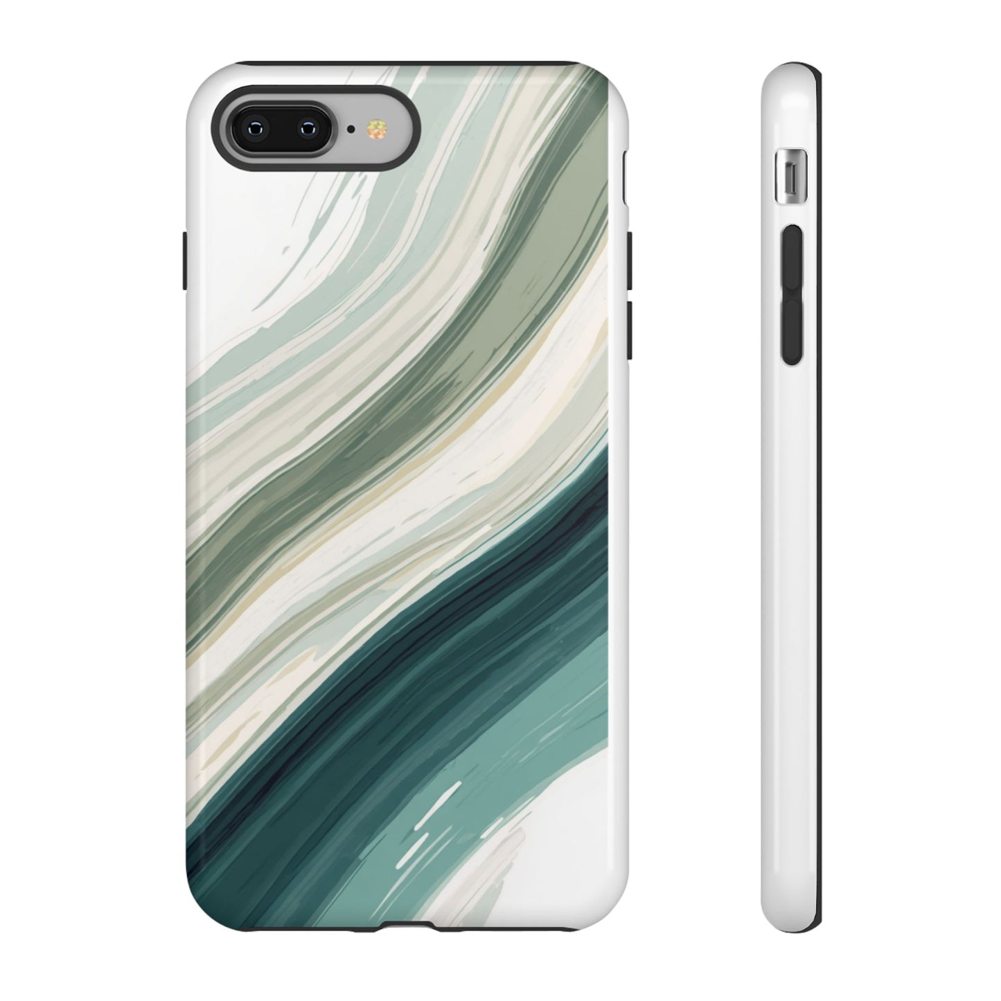 Sea Glass Drift Phone Case – Coastal Abstract Ocean Waves iPhone Case | Sage Green Minimalist Protective Cover