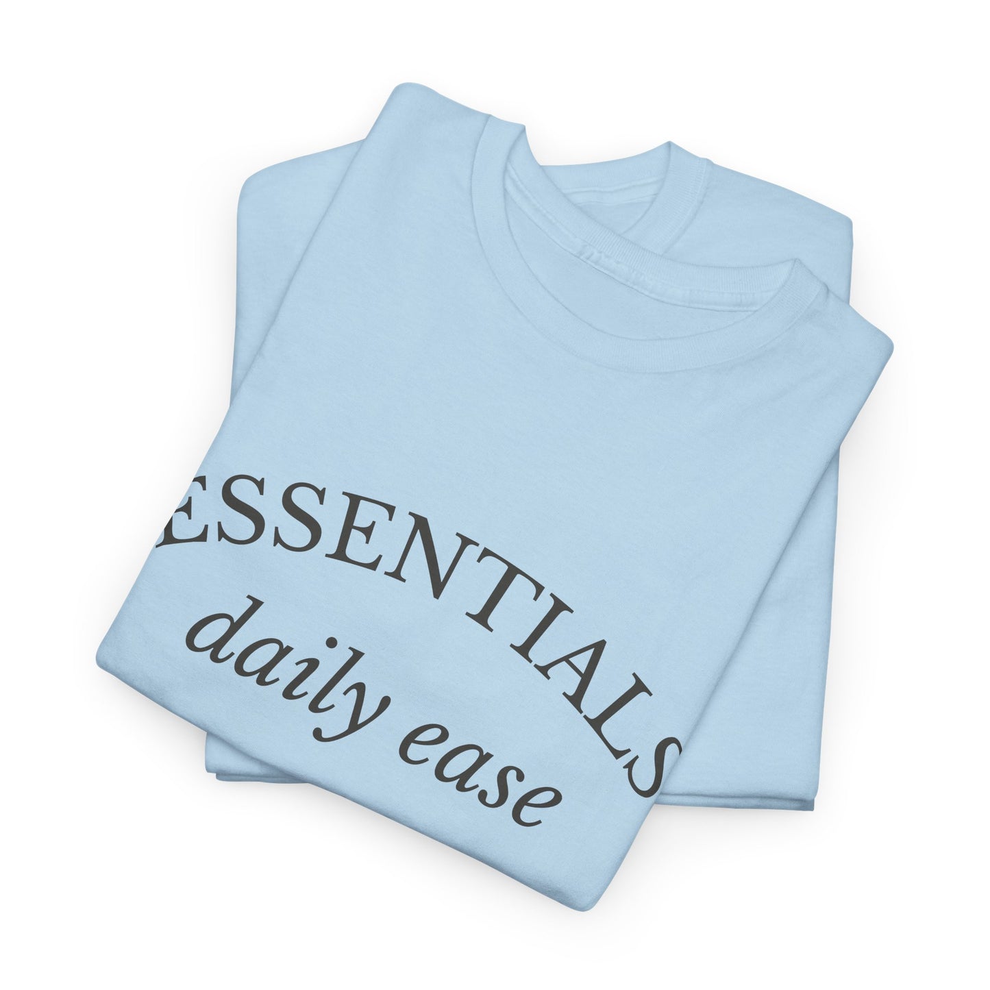Essentials Embroidered Unisex Heavy Cotton Tee | Daily Ease Curved Text T-Shirt | Minimalist Everyday Shirt