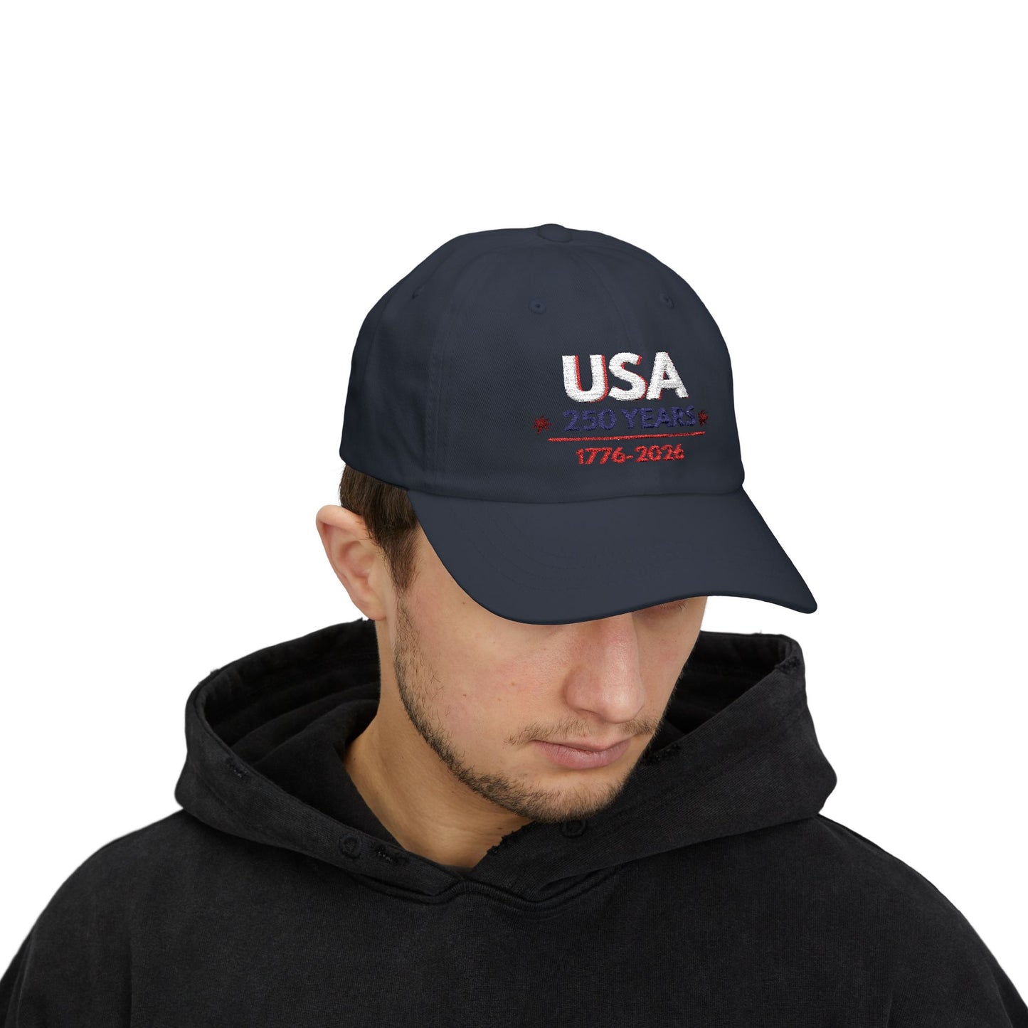 USA 250 Years Embroidered Classic Dad Cap | 1776–2026 Patriotic Anniversary Hat