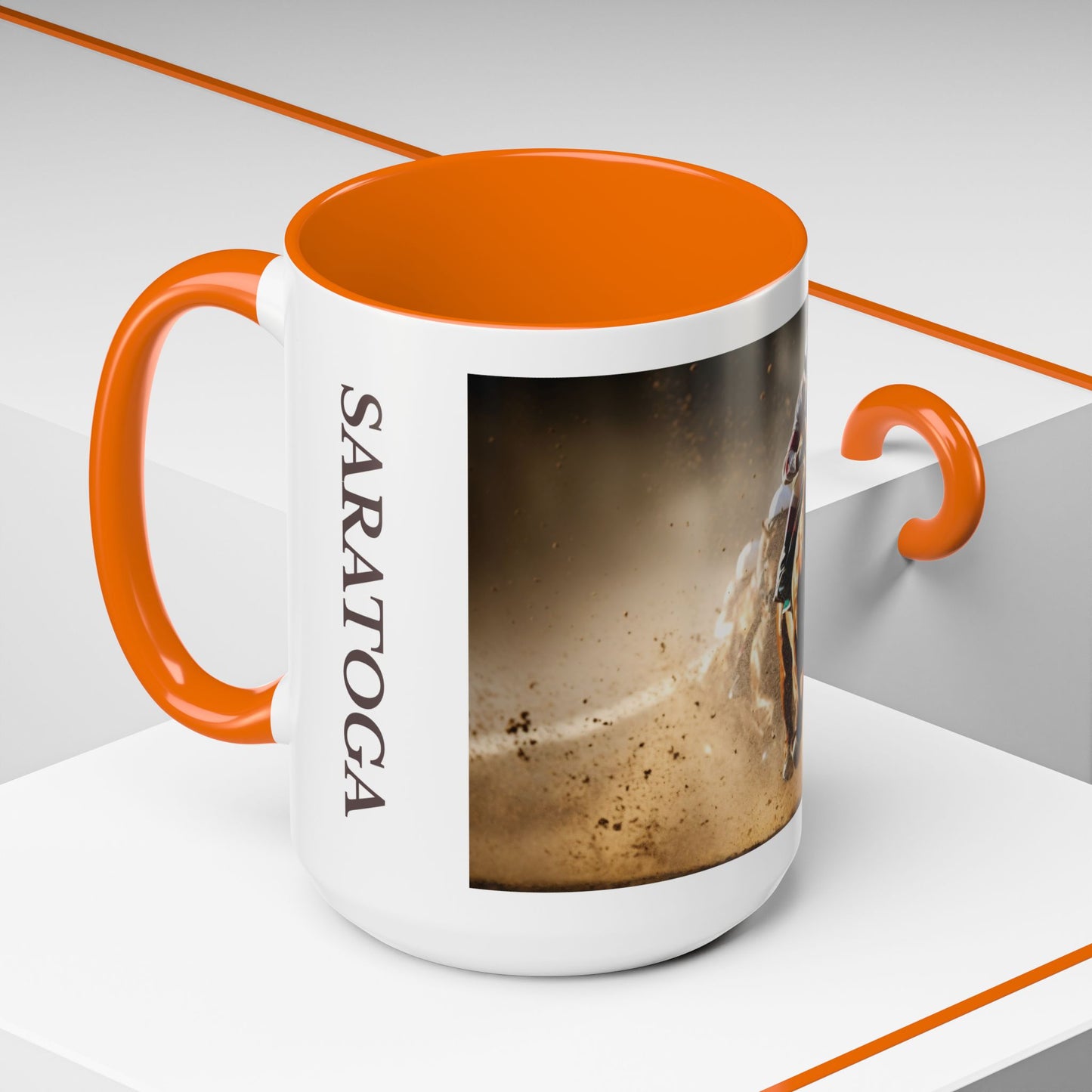 Horse-Inspired Saratoga Coffee Mug, Equestrian Town-Inspired Accent Coffee Mug, 15oz