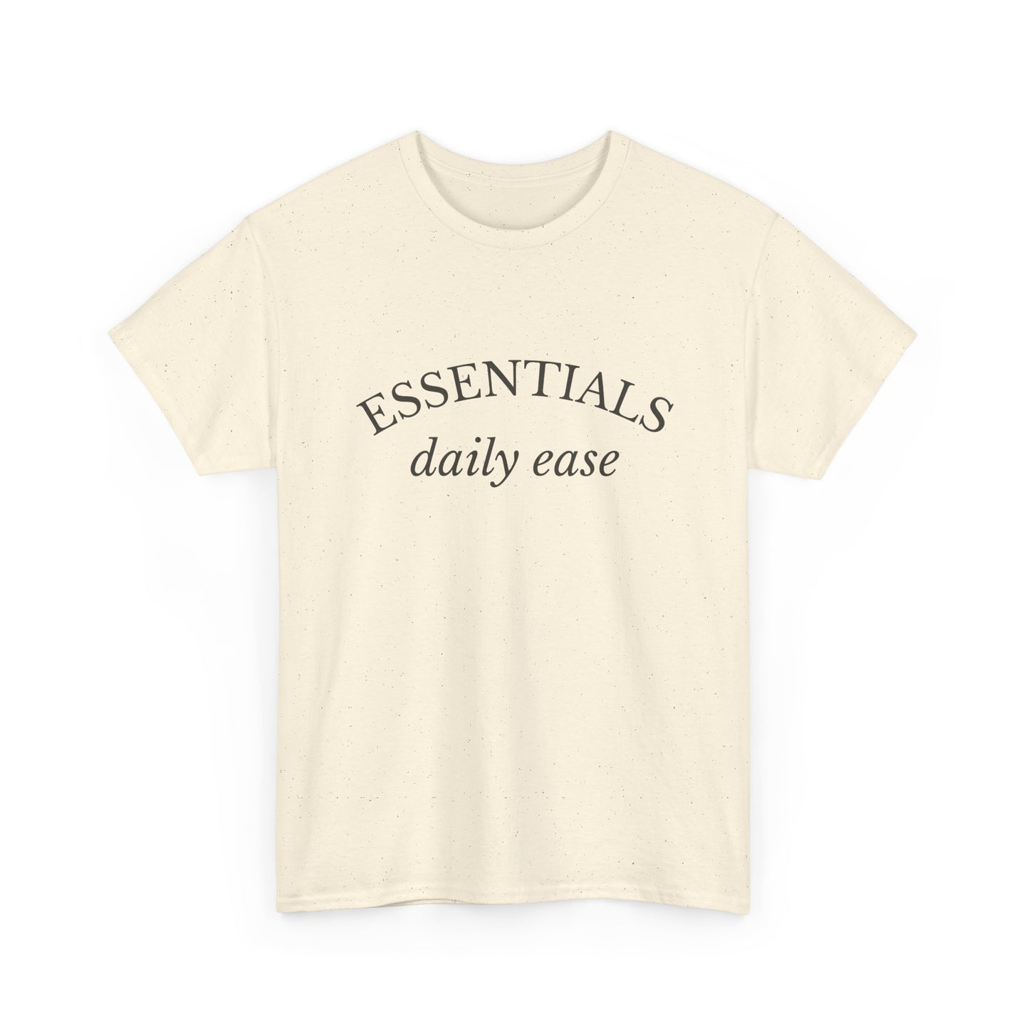 Essentials Embroidered Unisex Heavy Cotton Tee | Daily Ease Curved Text T-Shirt | Minimalist Everyday Shirt