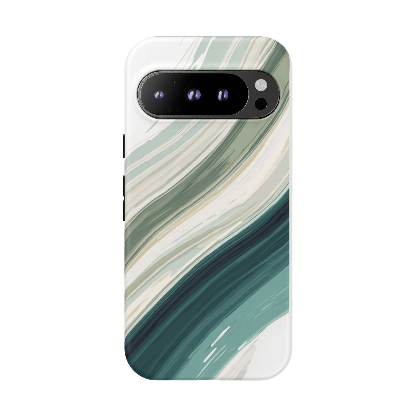 Sea Glass Drift Phone Case – Coastal Abstract Ocean Waves iPhone Case | Sage Green Minimalist Protective Cover
