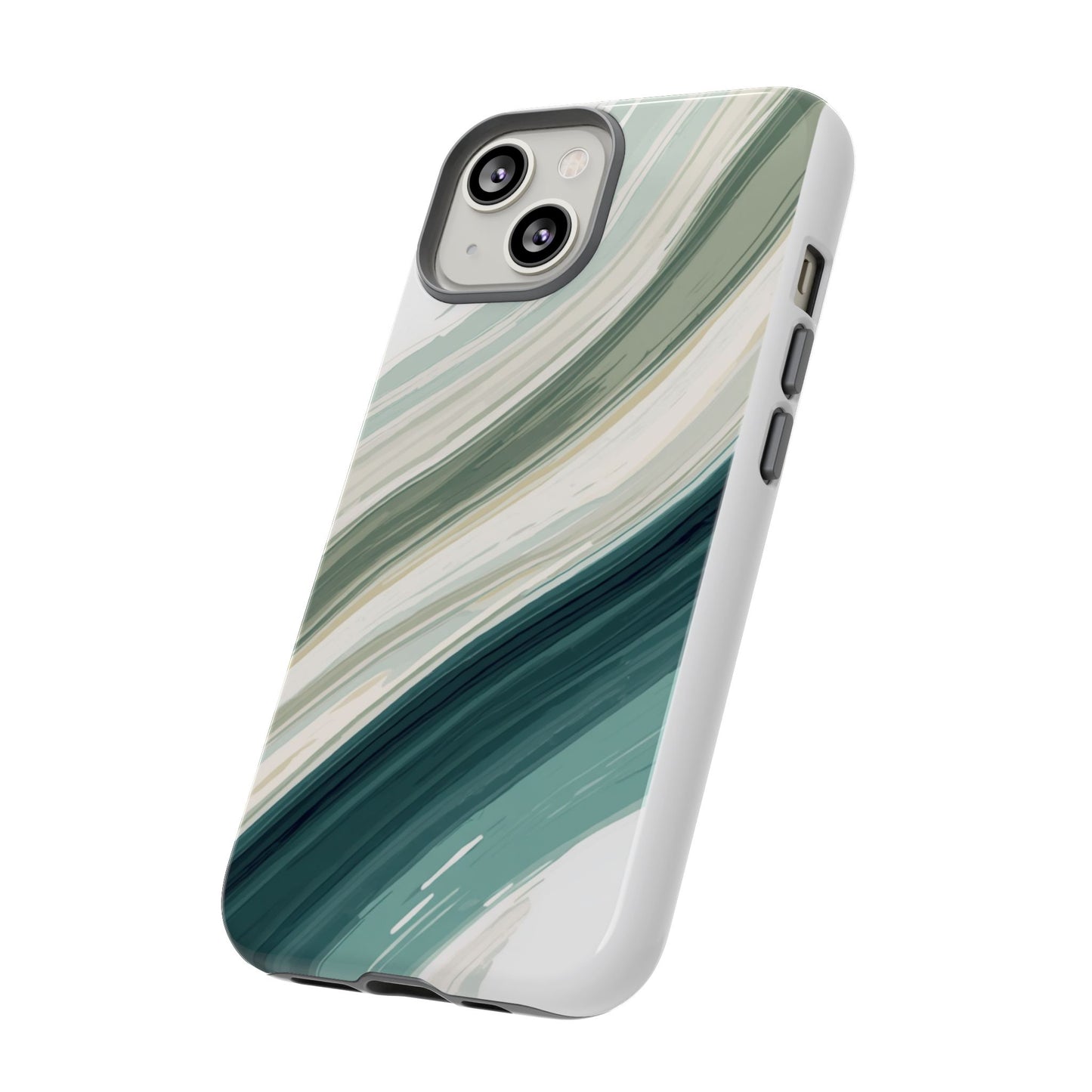 Sea Glass Drift Phone Case – Coastal Abstract Ocean Waves iPhone Case | Sage Green Minimalist Protective Cover