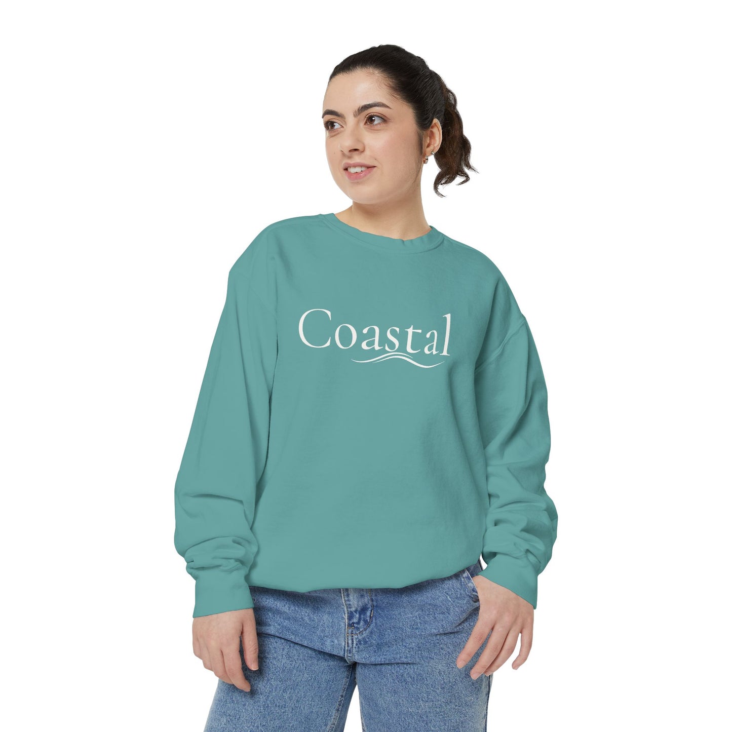 Beach Graphic Sweatshirt — Retro Wave Script Pullover