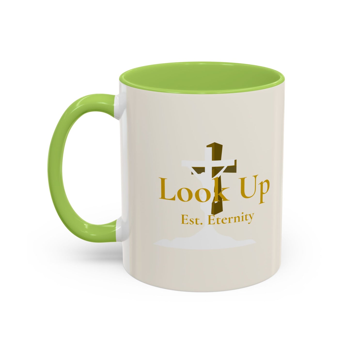 Look Up Est. Eternity Accent Coffee Mug with Cross – 11 oz & 15 oz