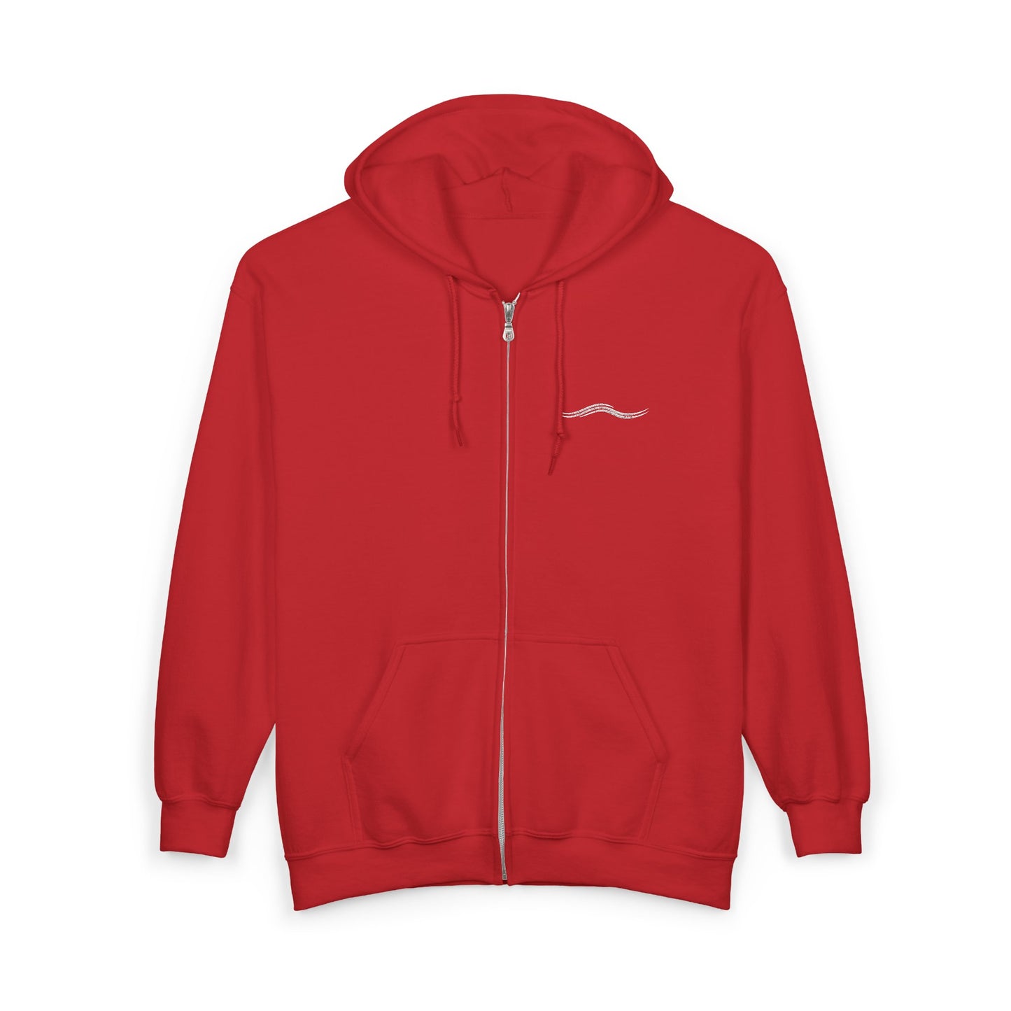 Minimal Wave Zip Hoodie — Subtle Coastal Graphic Full-Zip Sweatshirt