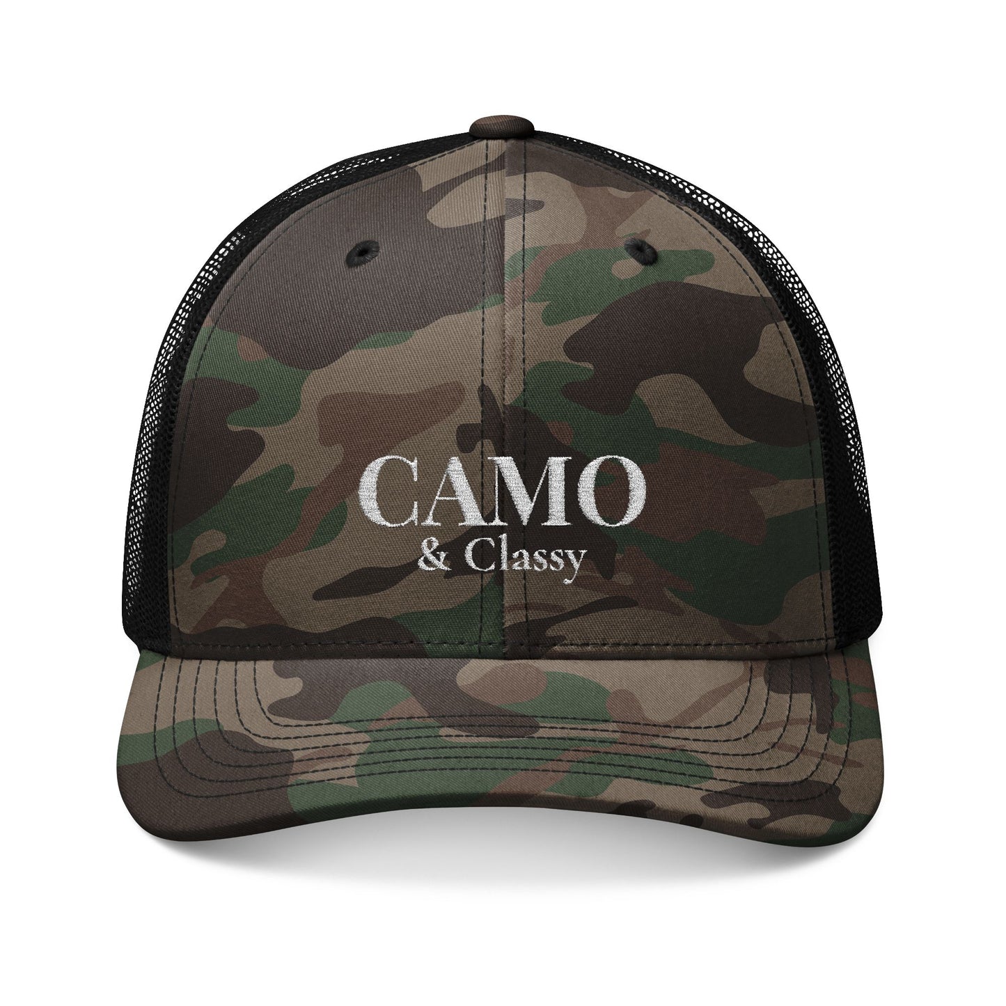 Camo & Classy Trucker Hat (Embroidery)