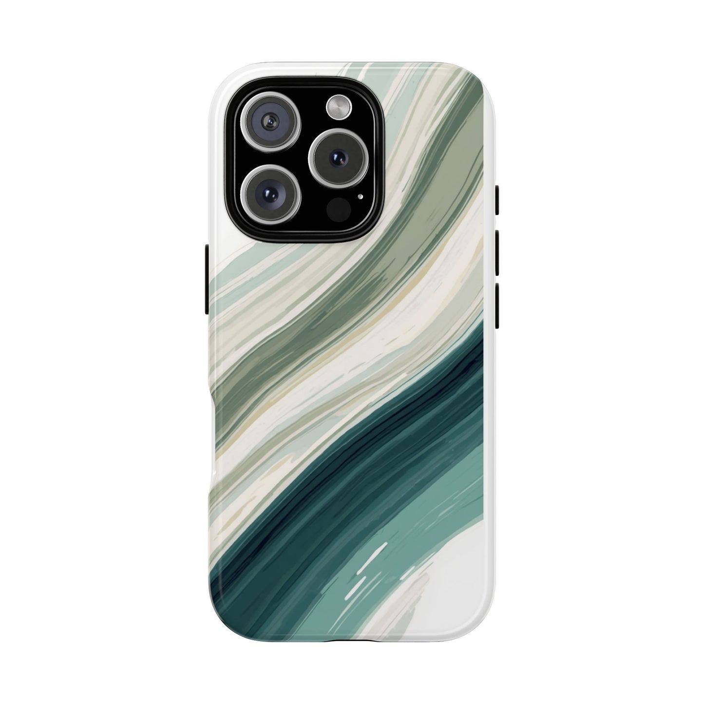 Sea Glass Drift Phone Case – Coastal Abstract Ocean Waves iPhone Case | Sage Green Minimalist Protective Cover