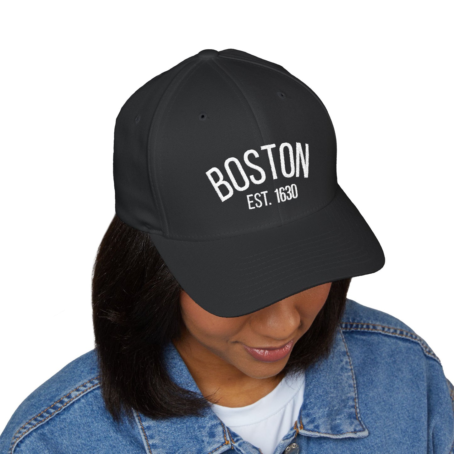 Boston Embroidered Closed-Back Cap, Stylish Baseball Hat, Gift for Sports Fans, Summer Accessory, Casual Outfit