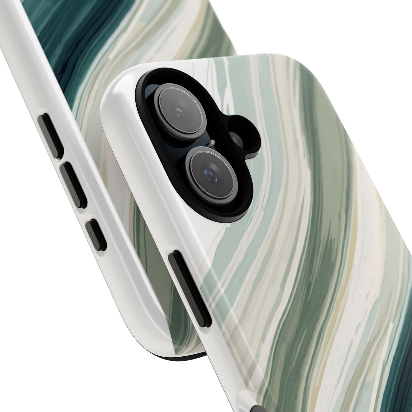 Sea Glass Drift Phone Case – Coastal Abstract Ocean Waves iPhone Case | Sage Green Minimalist Protective Cover