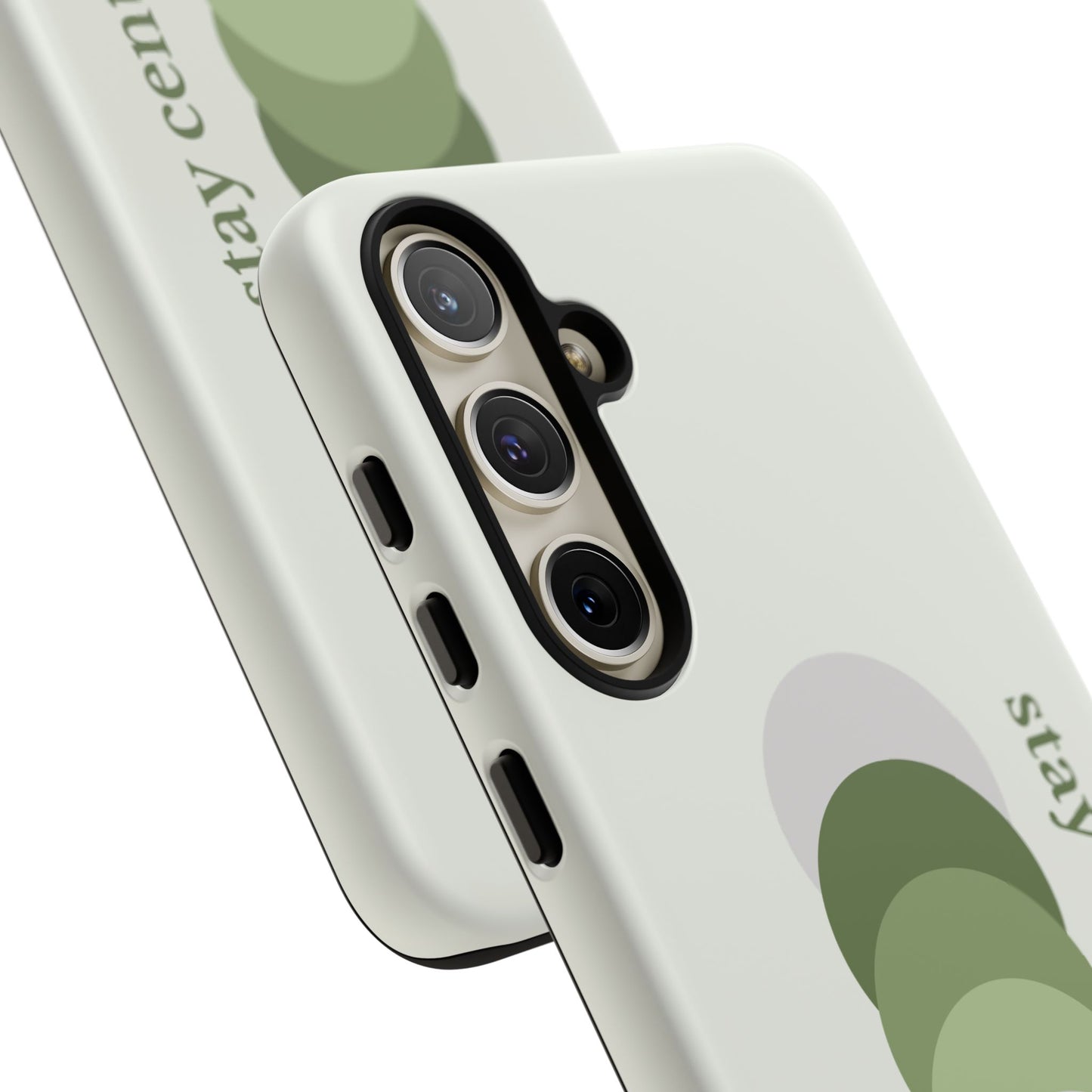 Stay Centered Minimalist Phone Case – Sage Green Wellness Aesthetic iPhone Case | Modern Neutral Protective Cover