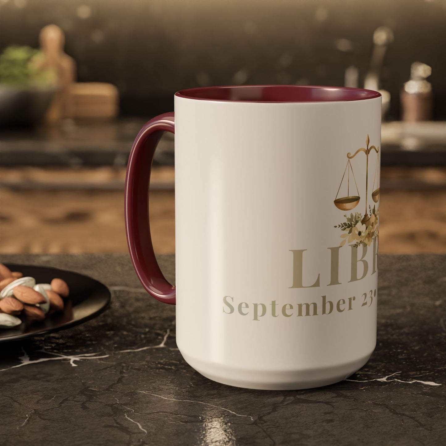 Libra Zodiac Mug - September 23 - October 22 Astrology Coffee Cup - Scales Zodiac Sign Mug - 15 oz.