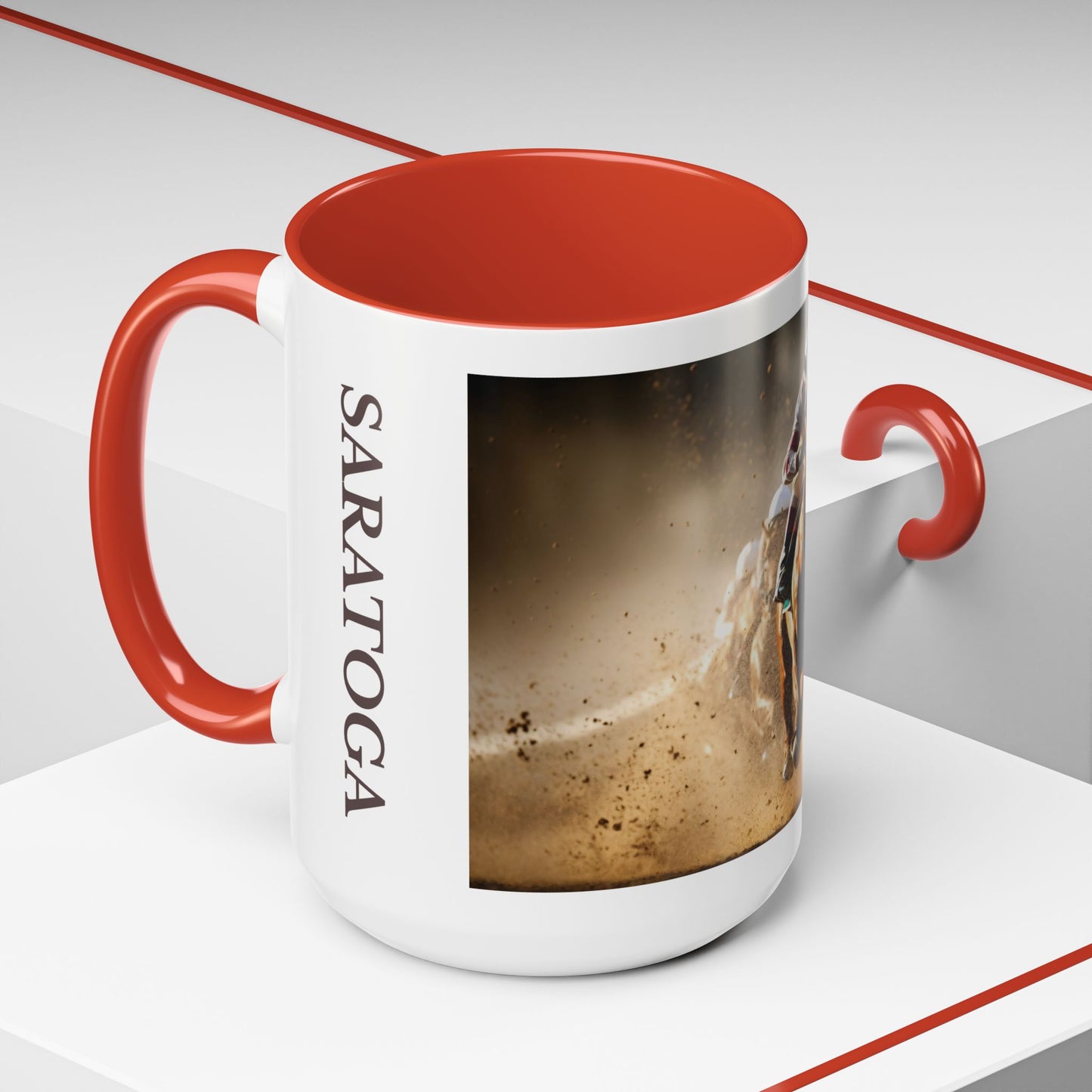 Horse-Inspired Saratoga Coffee Mug, Equestrian Town-Inspired Accent Coffee Mug, 15oz
