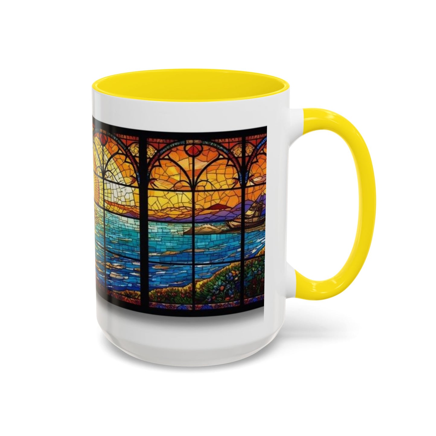 Stained Glass Ocean Sunset Mug – 15oz
