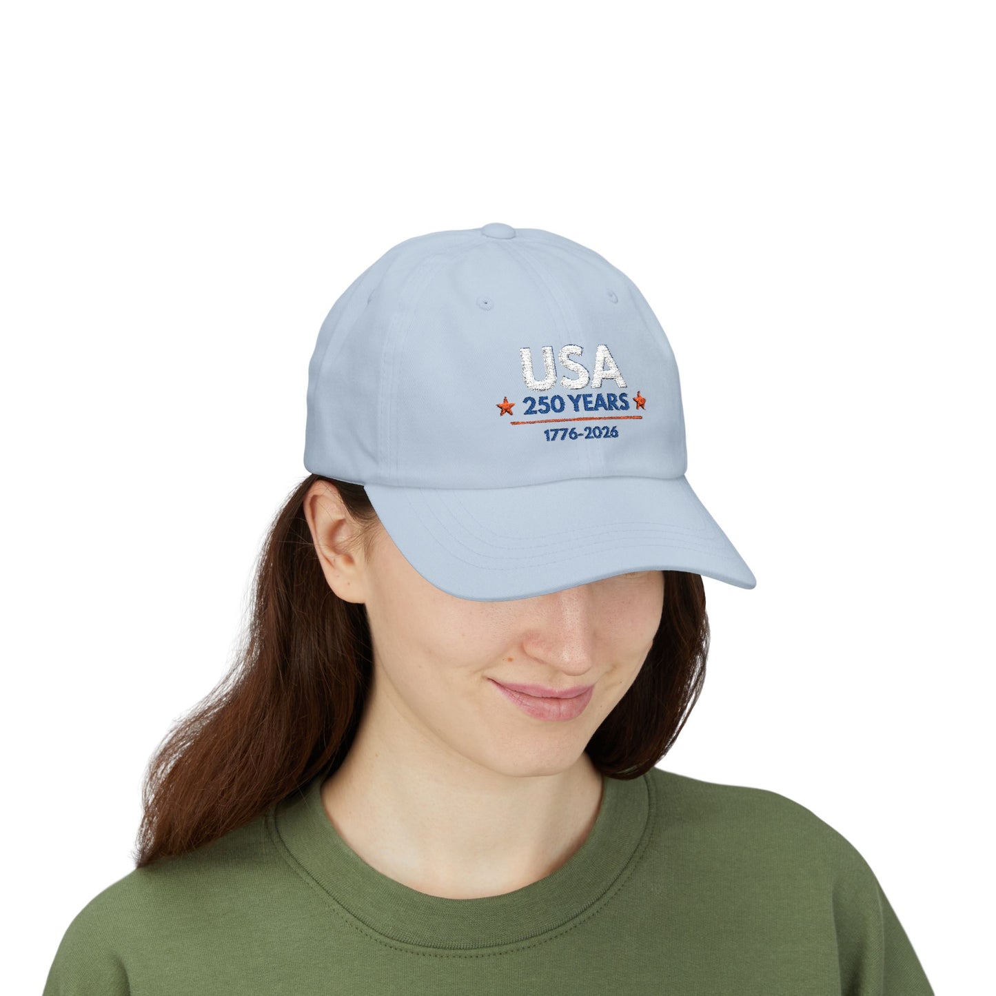 USA 250 Years Embroidered Classic Dad Cap | 1776–2026 Patriotic Anniversary Hat
