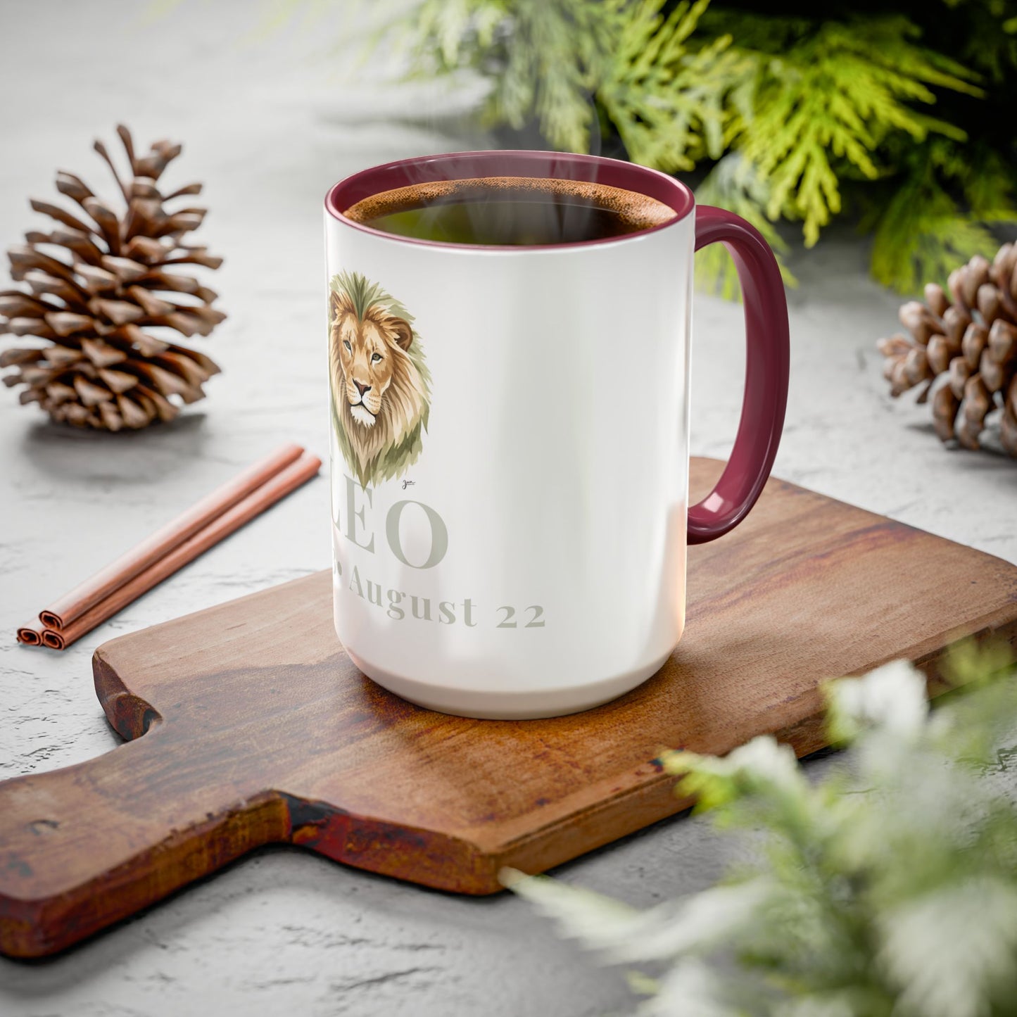 Leo Zodiac Mug - July 23 - August 22 Astrology Coffee Cup - Lion Zodiac Sign Mug - 15 oz.