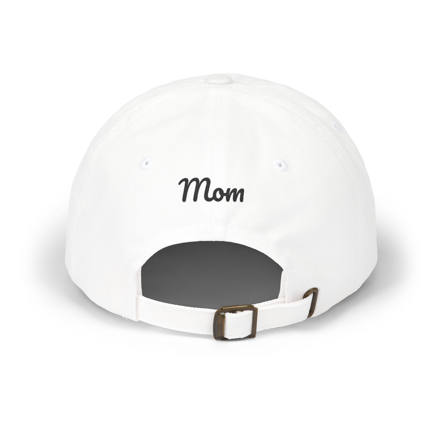 Sunflower 'Mom' Dad Cap — Embroidered Floral Baseball Hat, black font