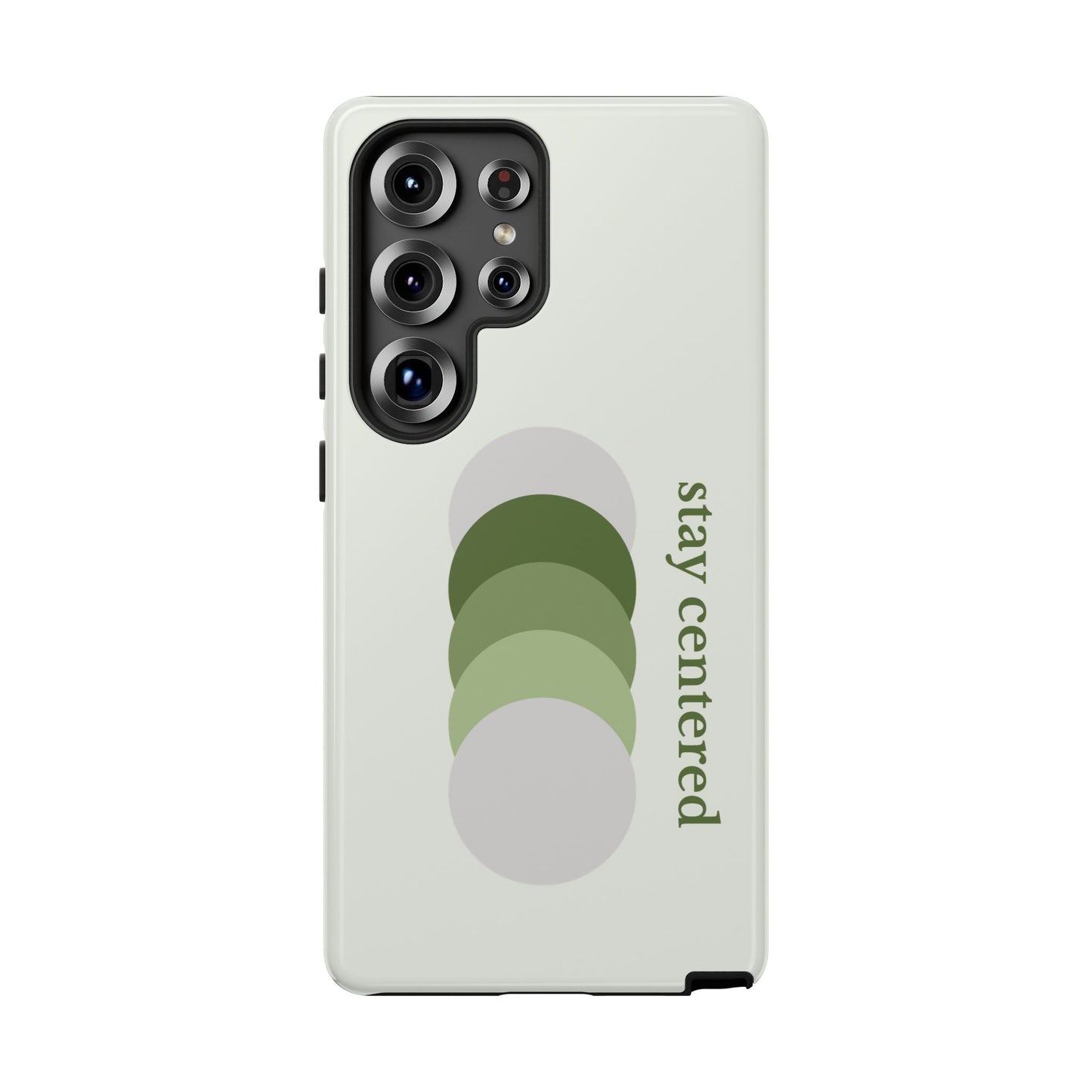 Stay Centered Minimalist Phone Case – Sage Green Wellness Aesthetic iPhone Case | Modern Neutral Protective Cover