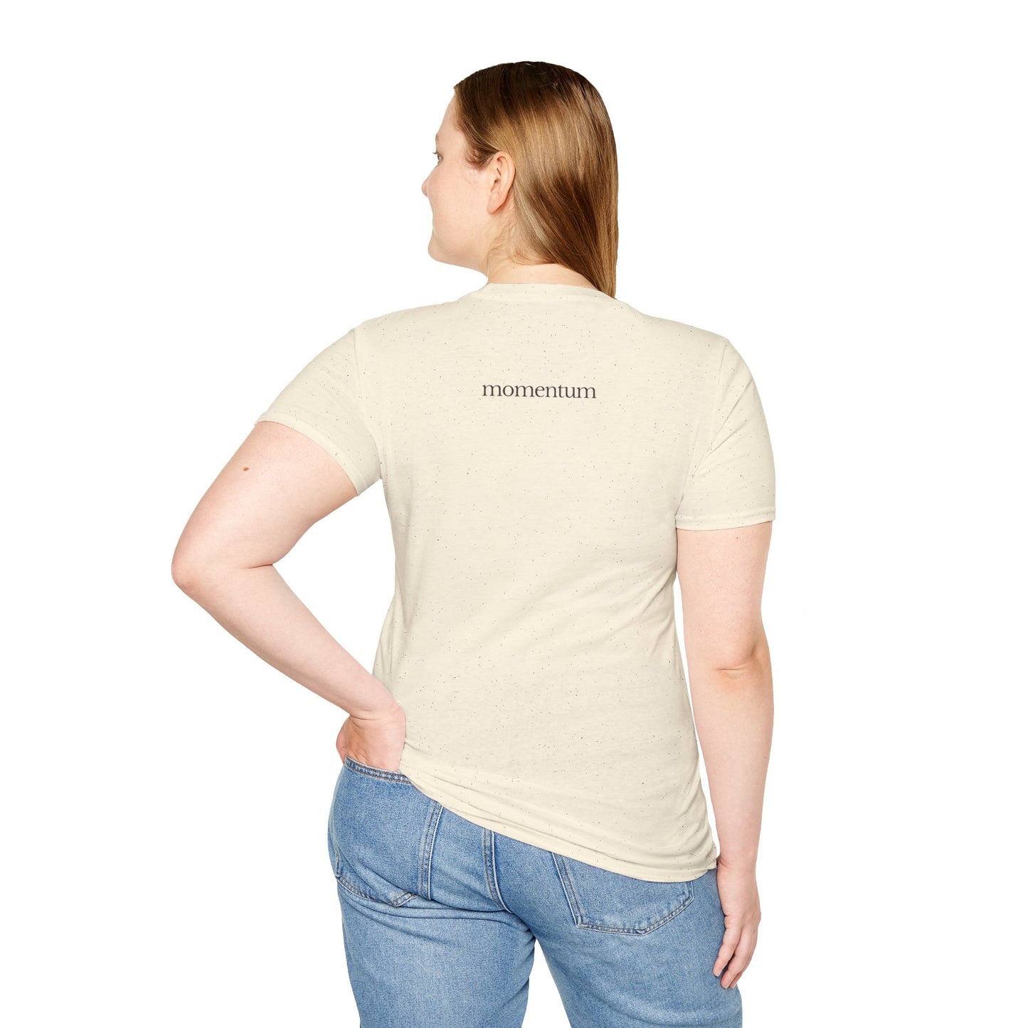 think < do > Unisex Softstyle T-Shirt | Minimalist Inspirational Tee with Momentum Back Detail