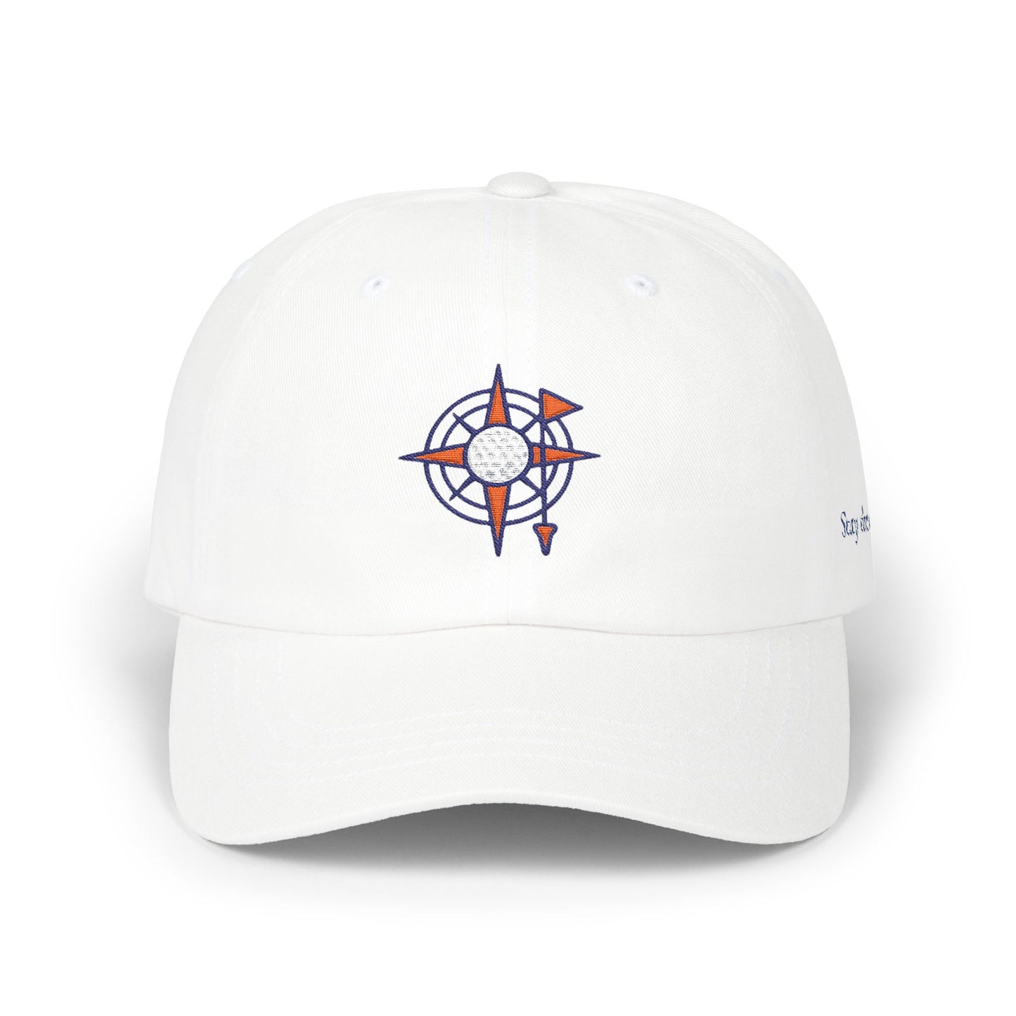 Stay the Course Embroidered Dad Hat | Compass Golf Flag Cap | Vintage Adventure Baseball Hat | Unisex Golf Lifestyle Cap