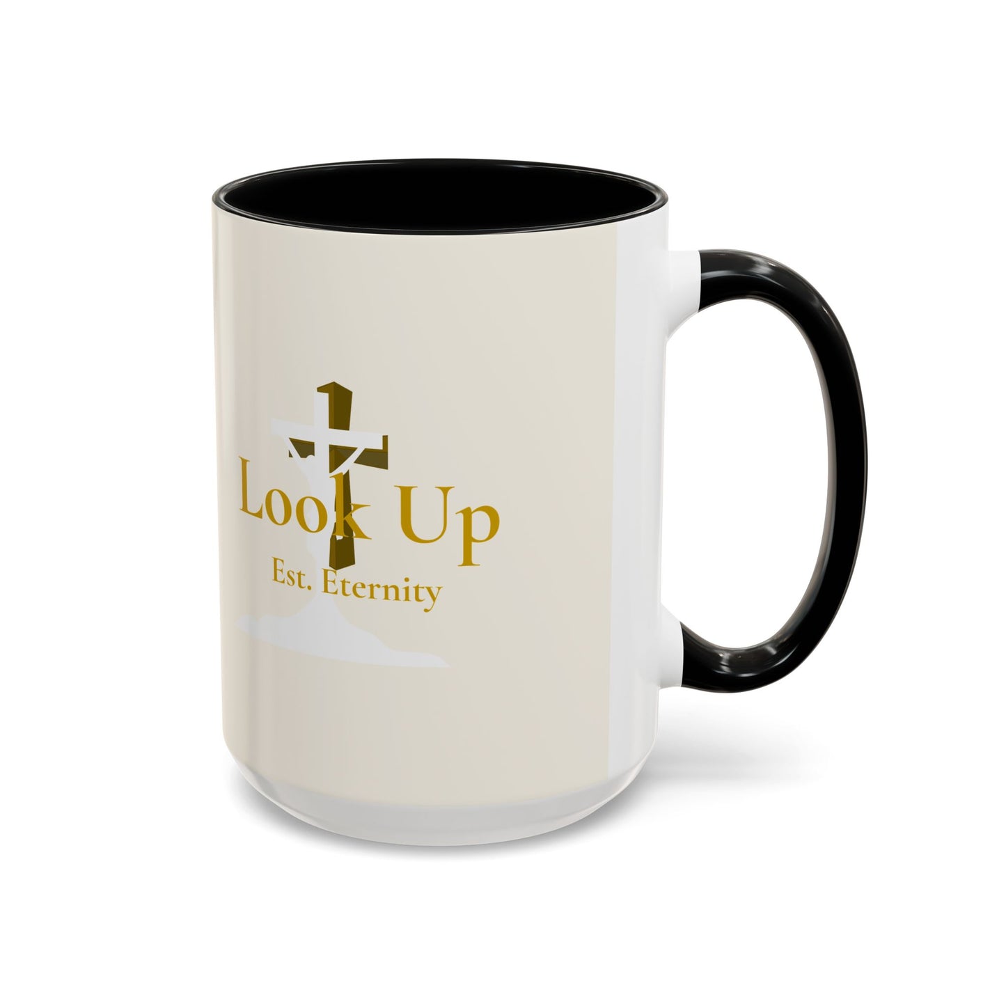 Look Up Est. Eternity Accent Coffee Mug with Cross – 11 oz & 15 oz