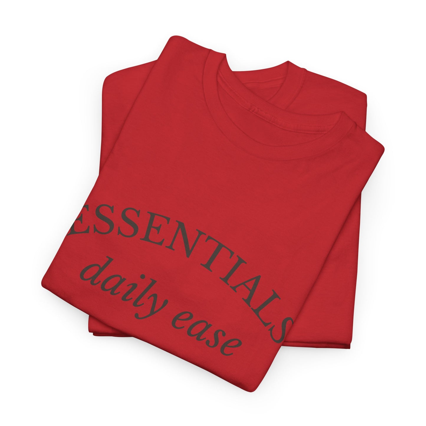 Essentials Embroidered Unisex Heavy Cotton Tee | Daily Ease Curved Text T-Shirt | Minimalist Everyday Shirt