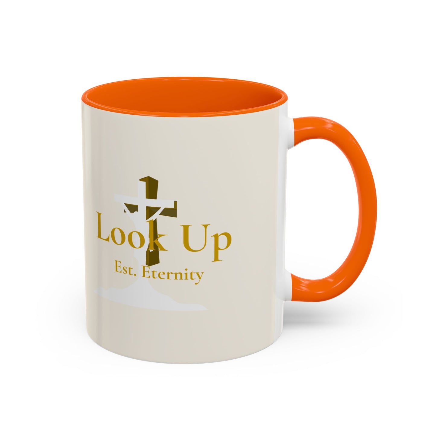 Look Up Est. Eternity Accent Coffee Mug with Cross – 11 oz & 15 oz