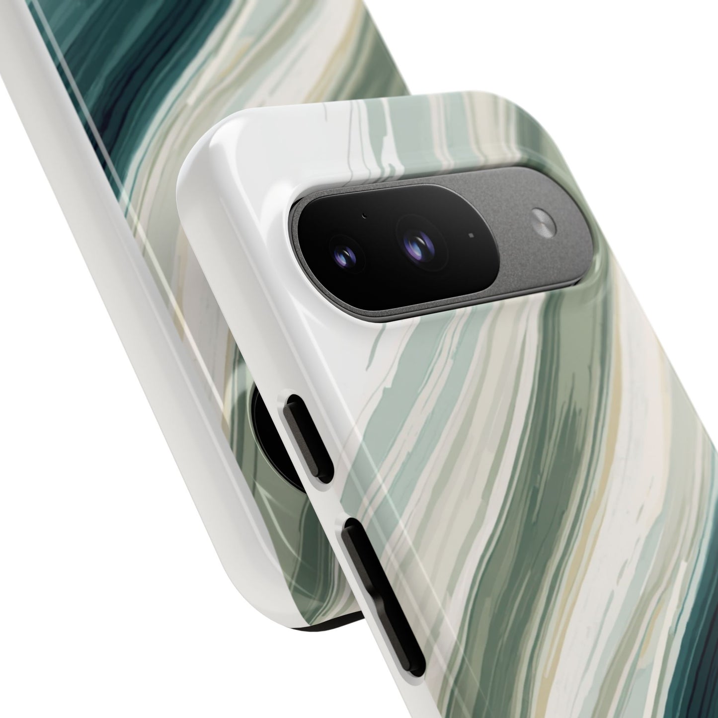 Sea Glass Drift Phone Case – Coastal Abstract Ocean Waves iPhone Case | Sage Green Minimalist Protective Cover