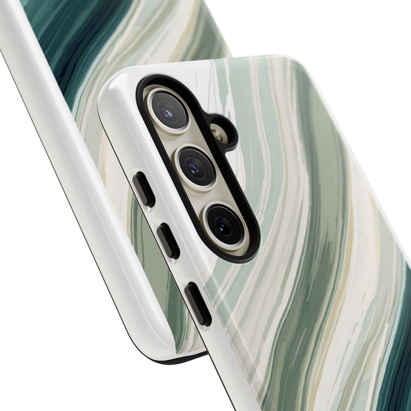 Sea Glass Drift Phone Case – Coastal Abstract Ocean Waves iPhone Case | Sage Green Minimalist Protective Cover