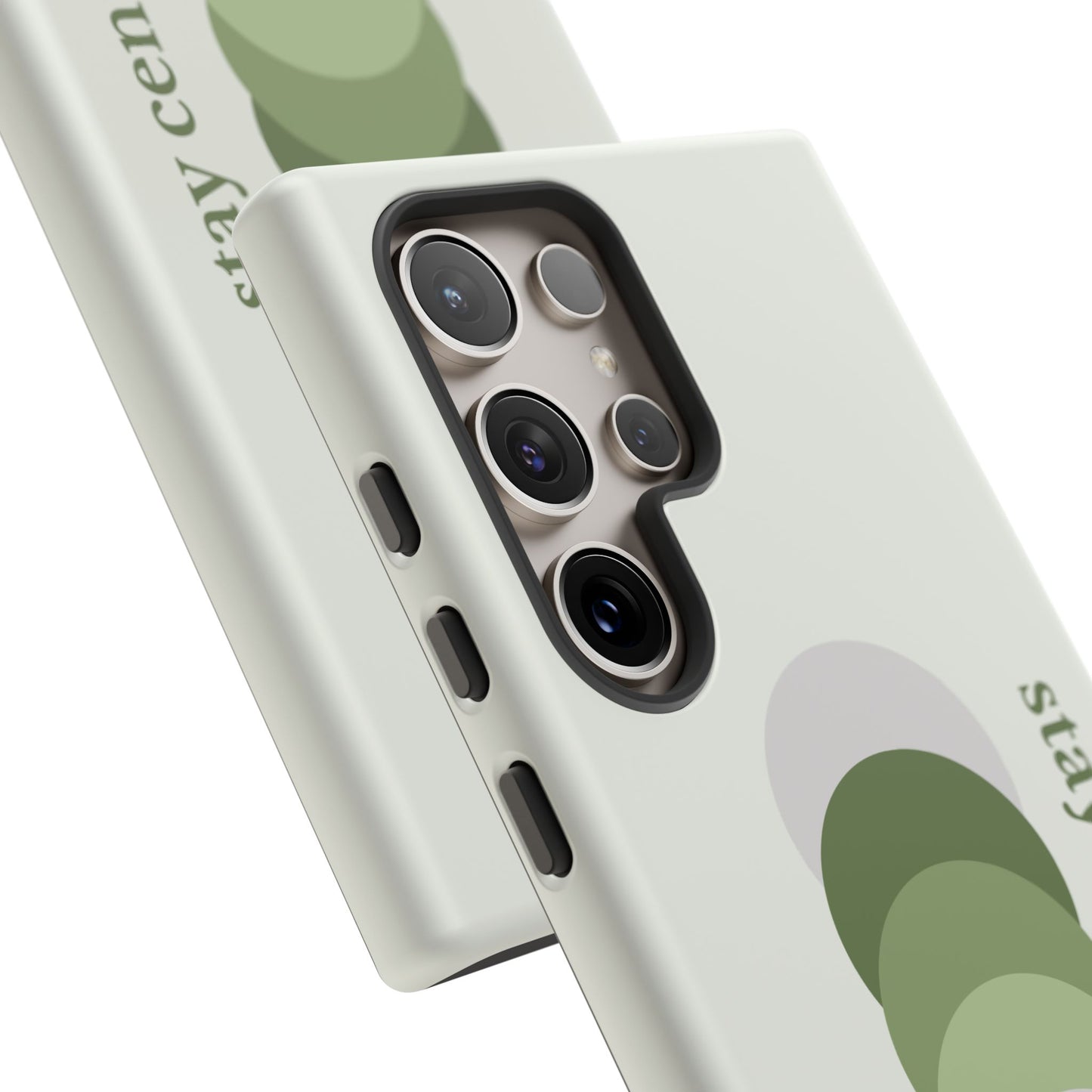 Stay Centered Minimalist Phone Case – Sage Green Wellness Aesthetic iPhone Case | Modern Neutral Protective Cover