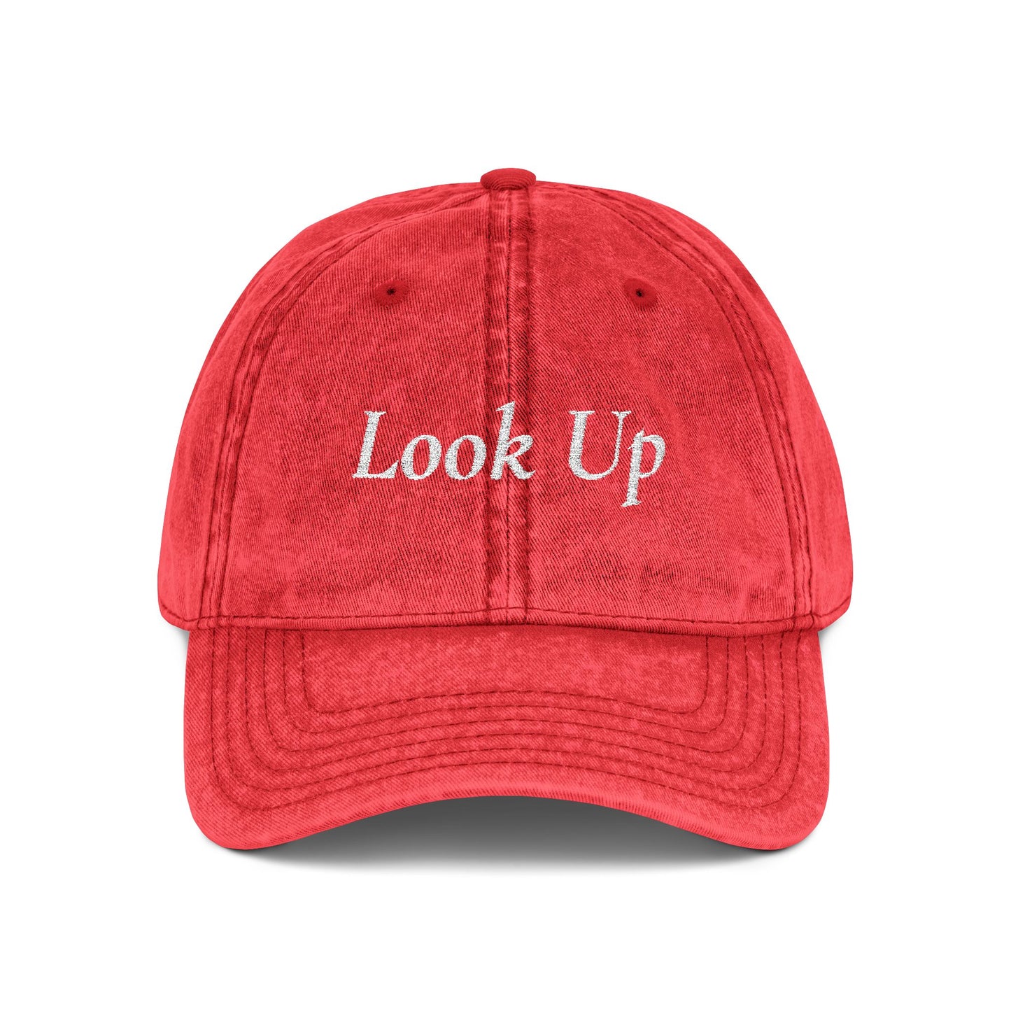Look Up Embroidered Vintage Cap