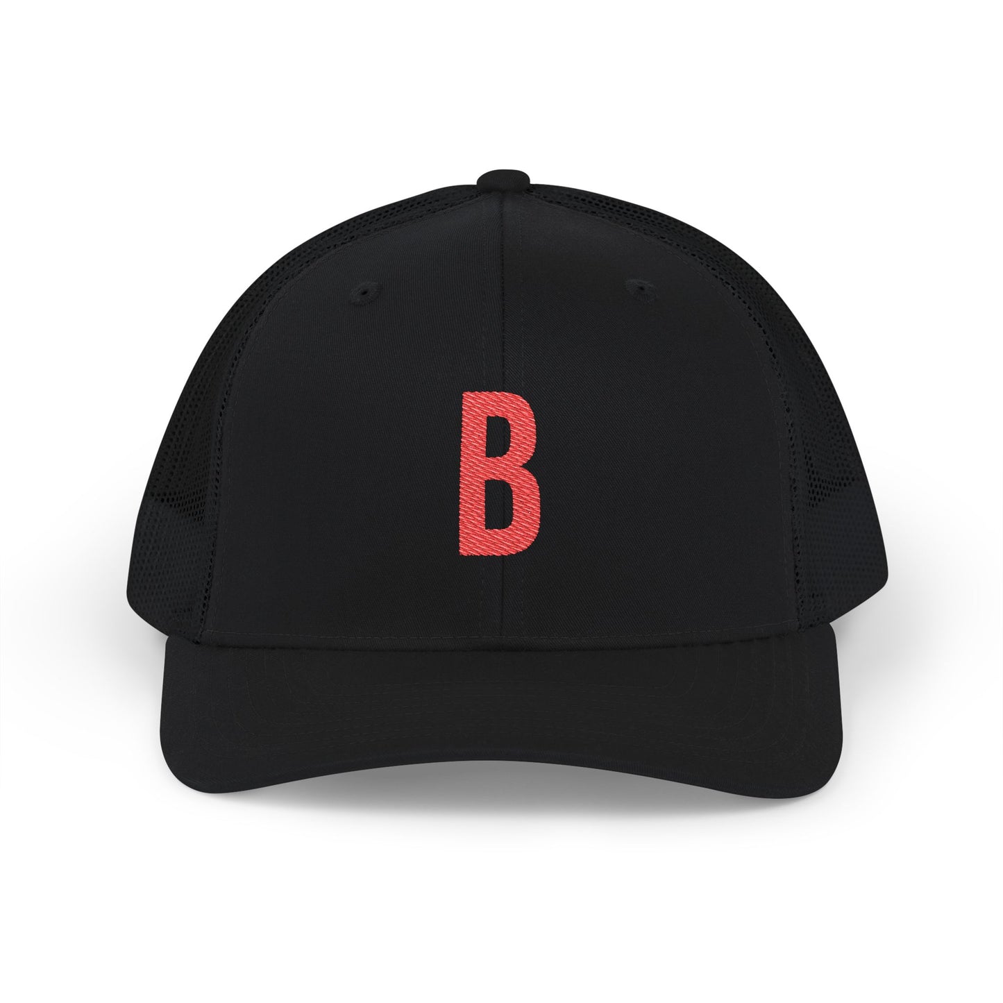 Boston (B) red embroidered Monogram Snapback Trucker Cap - Heritage Places Collection
