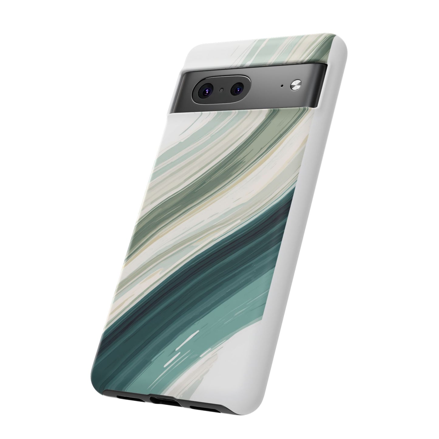Sea Glass Drift Phone Case – Coastal Abstract Ocean Waves iPhone Case | Sage Green Minimalist Protective Cover
