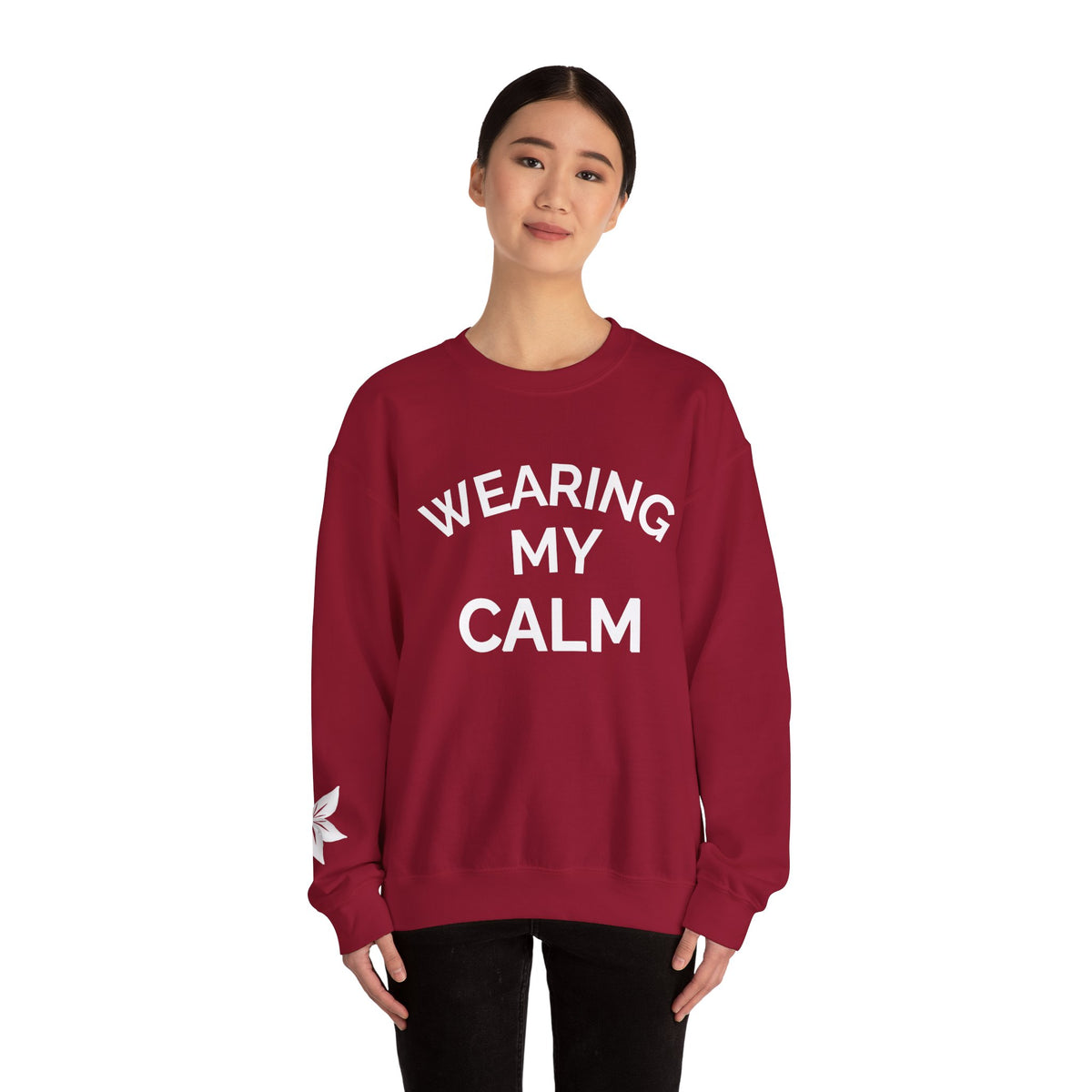Wearing My Calm Crewneck Sweatshirt, Cozy Unisex Sweatshirt, Relaxed Fit Apparel, Gift for Mindfulness Lovers, Everyday Comfort Wear, [...]